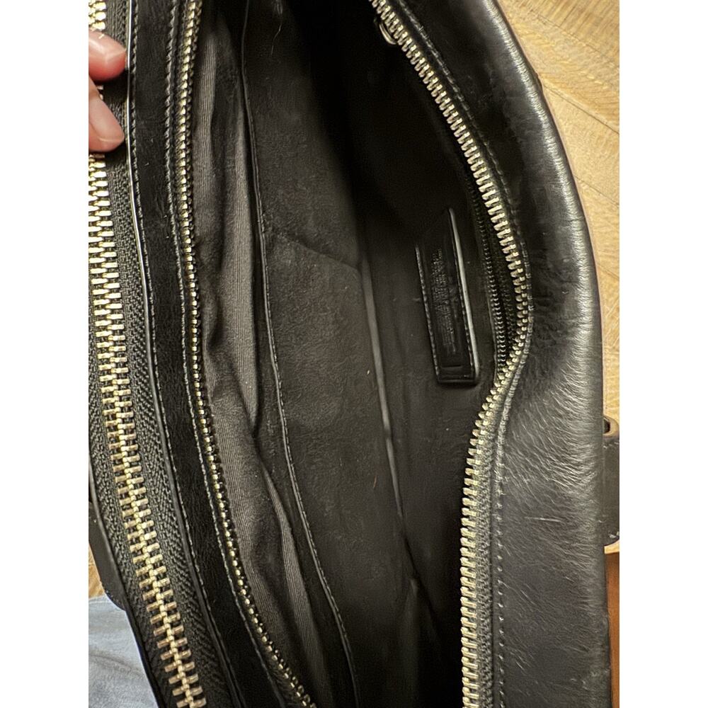COACH Slim Leather Briefcase Black Vintage Coach - Picture 5 of 11